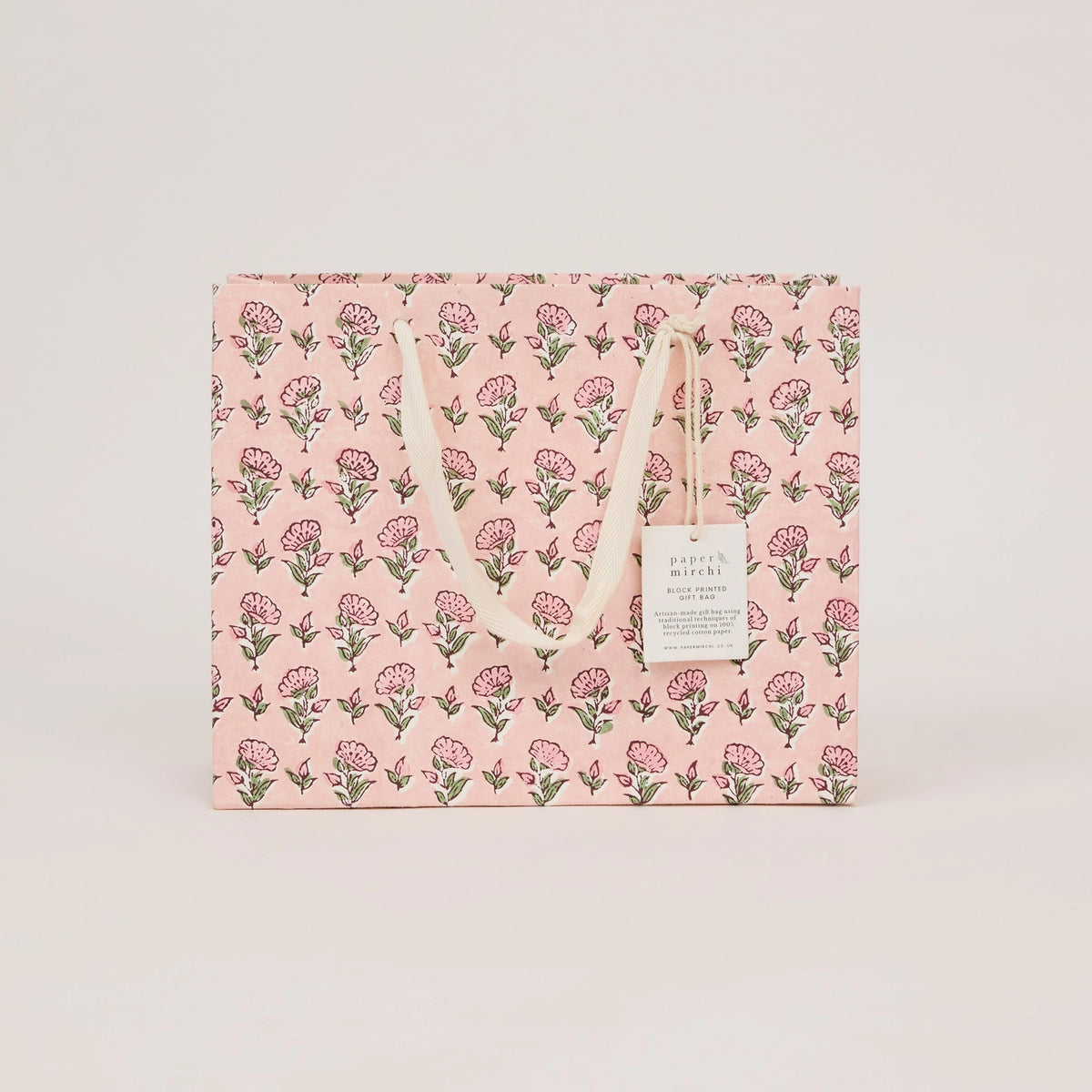 Medium Blush Block Print Gift Bag