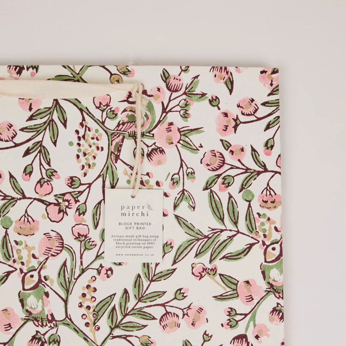 Medium Blush Block Print Gift Bag