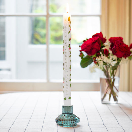 Holly Advent Dinner Candle