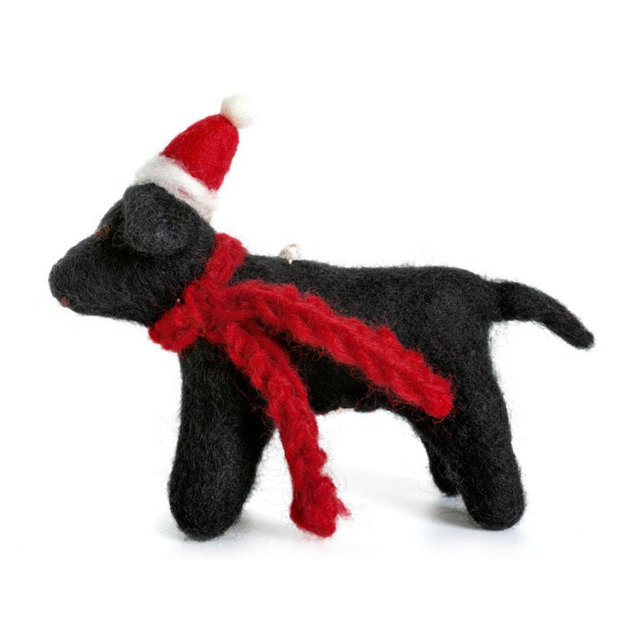 Christmas Felt Black Labrador Decoration