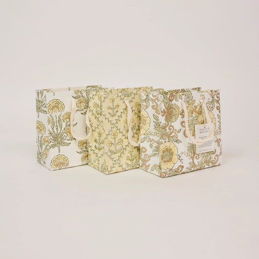 Buttercream Floral Block Print Small Gift Bag