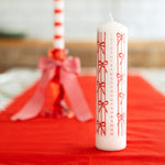 Load image into Gallery viewer, Advent Bow Pillar Candle

