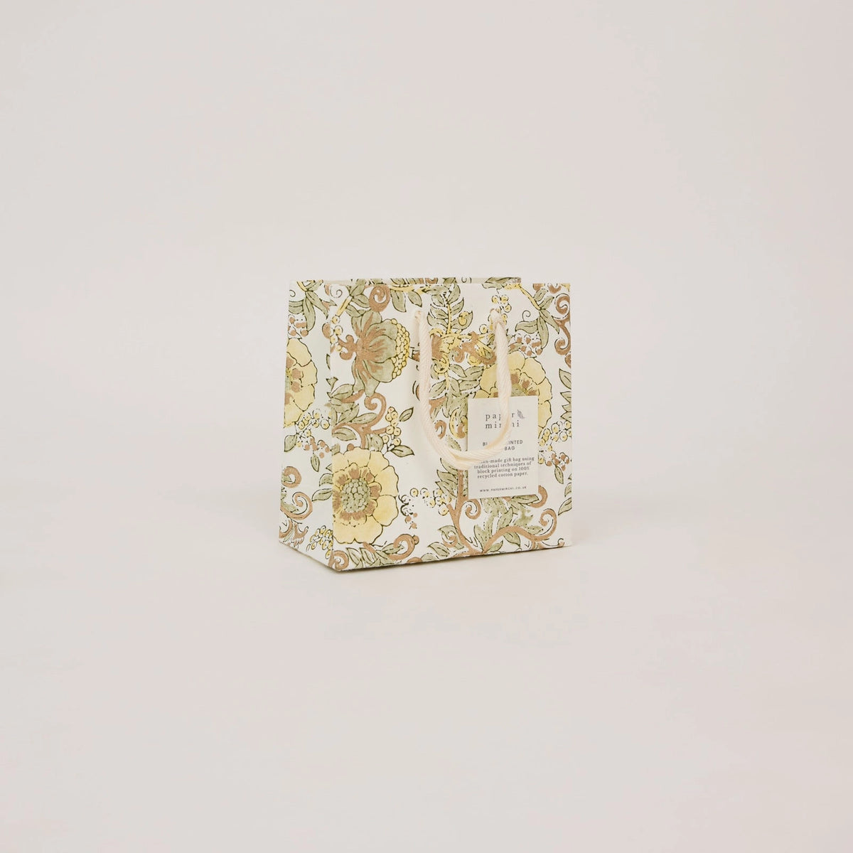Buttercream Floral Block Print Small Gift Bag