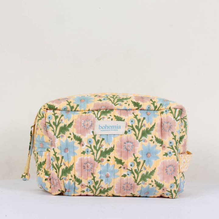 Floribunda Large Washbag, Buttermilk