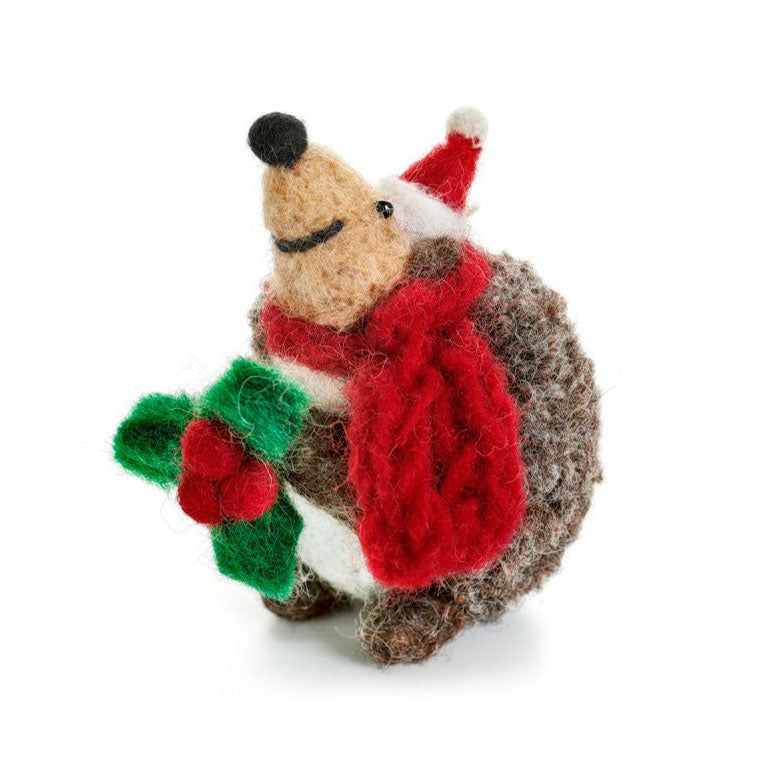 Christmas Felt Hedgehog Decoration