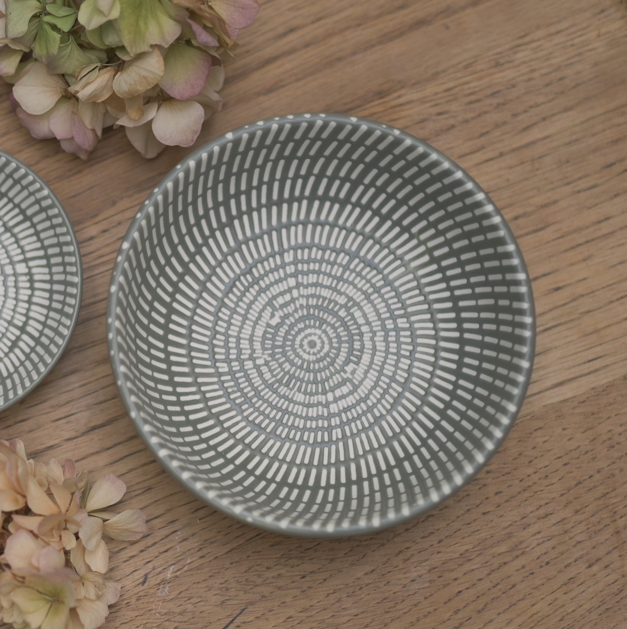 Grey Dash Ceramic Dish