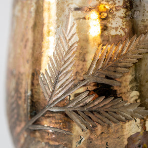 Antique Gold Fern Candle Holder