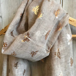 Load image into Gallery viewer, Rose Gold Bee Scarf
